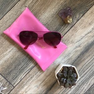 Betsy Johnson Pink Aviator Sunglasses